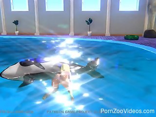Busty blonde enjoying hardcore sex with a whale